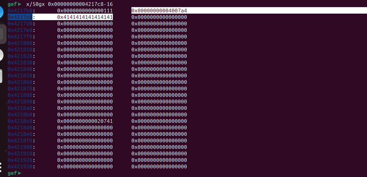 Remaining instructions in main storing x0 value to stack