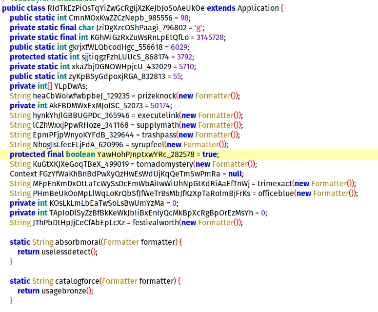 Obfuscated Application subclass in JADX
