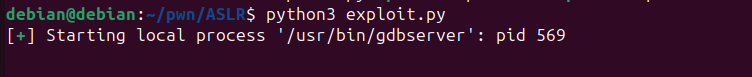 Gdbserver started and waiting for client connection on port 5555