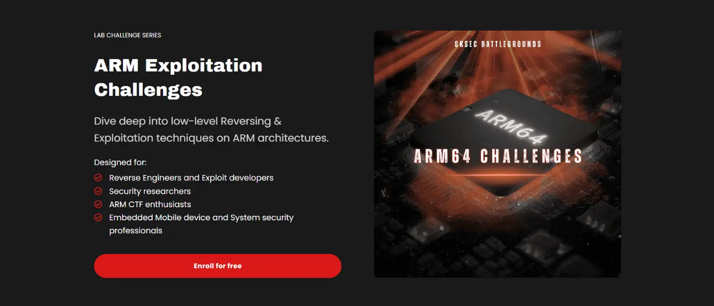 ARM64 exploitation challenges on 8kSec Battlegrounds