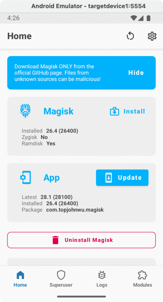 Reboot after installation