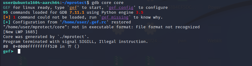 GDB loading core dump file for analysis