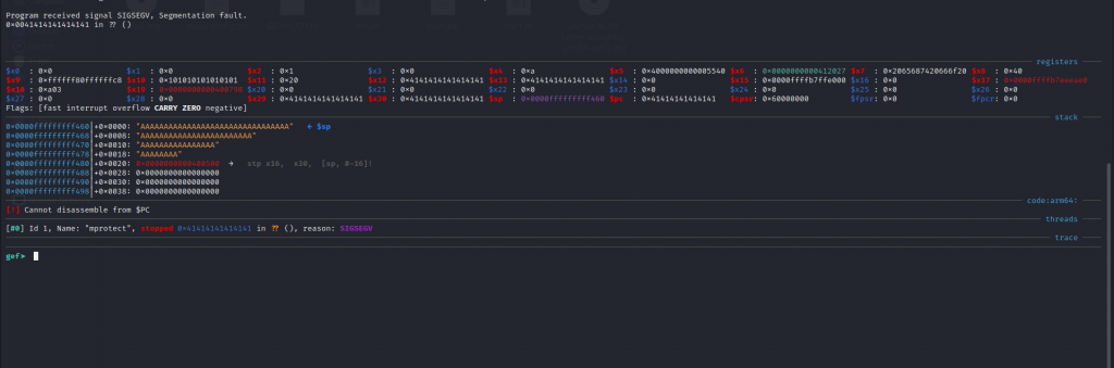 PC register overwritten with input characters