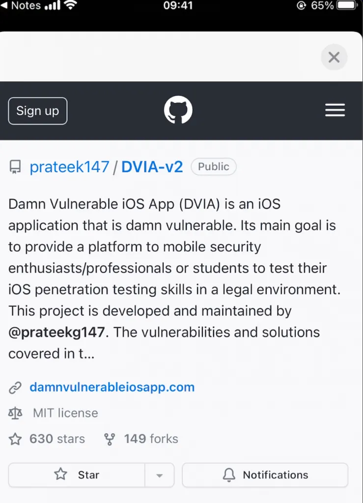 Malicious URL opened after victim clicks the injected HTML link in the WebView