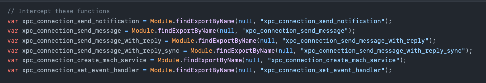 gxpc source.js showing xpc_* functions targeted for interception