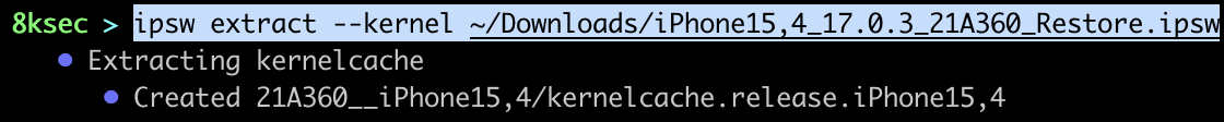 IPSW extract kernel command extracting the kernelcache from an IPSW file