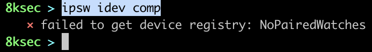 IPSW idev comp output showing compression or component information for an iOS device