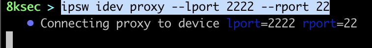 IPSW idev proxy command setting up a SOCKS proxy through a connected iOS device
