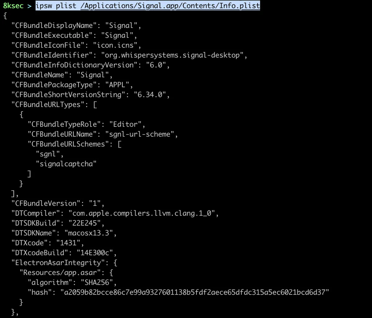 IPSW plist file command output reading a plist file from an IPSW or mounted filesystem
